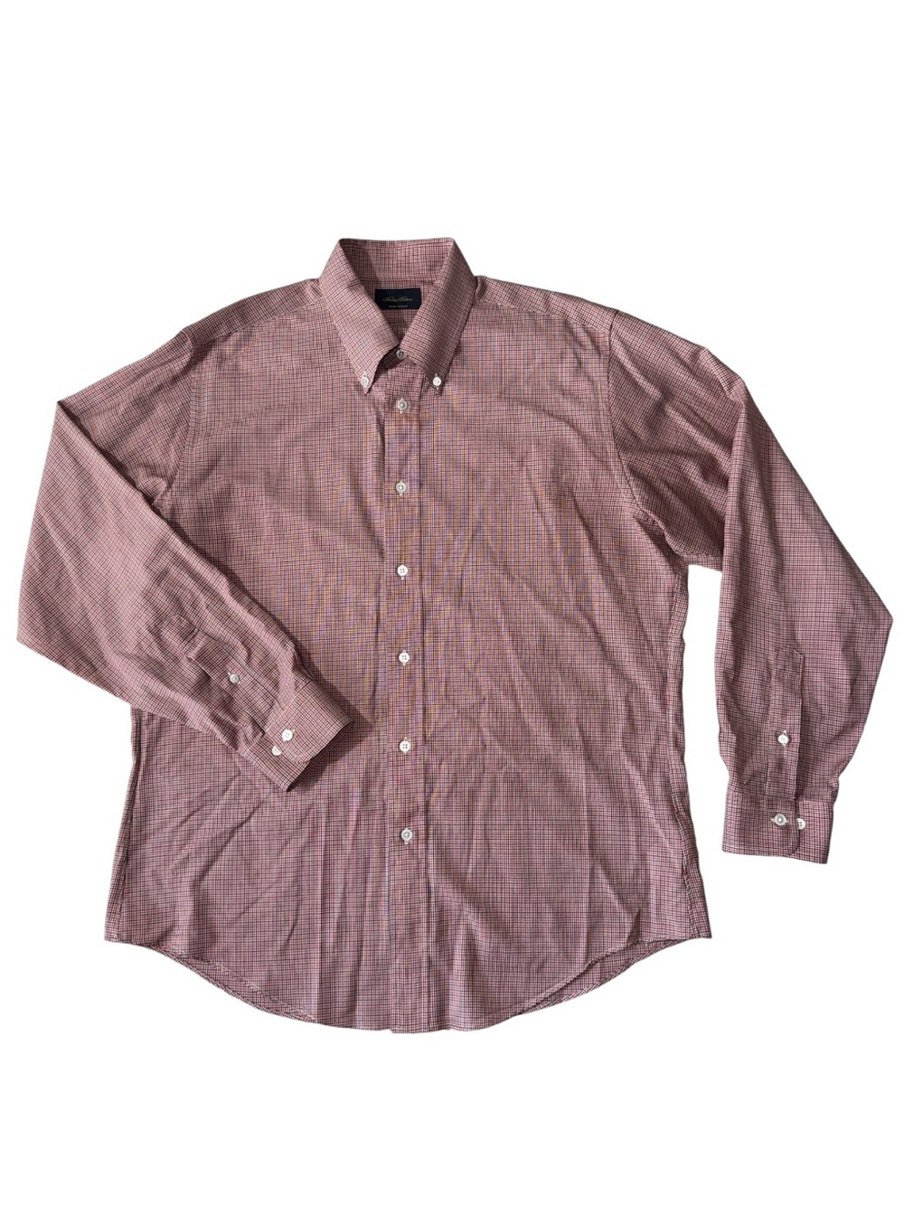 Brooks Brothers mens L Large red 100% wool oxford button down shirt EUC